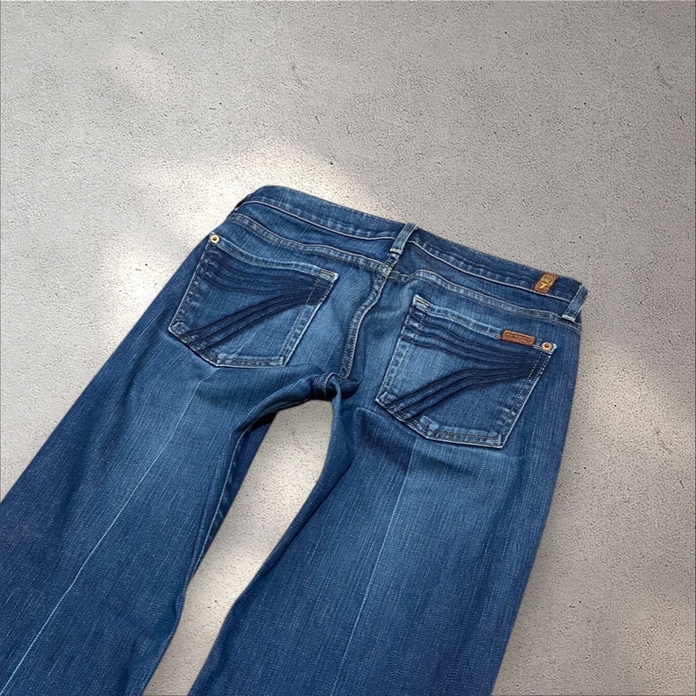 7 For All Mankind Blue Boot Cut Jeans - Picture 3 of 6